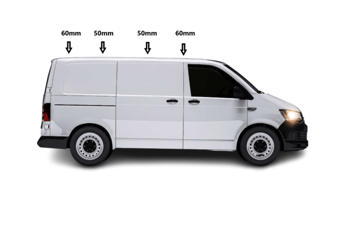 C-Schiene VW T5 / T6 Halterung Skizze Befestigung C-Schiene VW T5 / T6 Halterung Skizze Befestigung kurzer Radstand